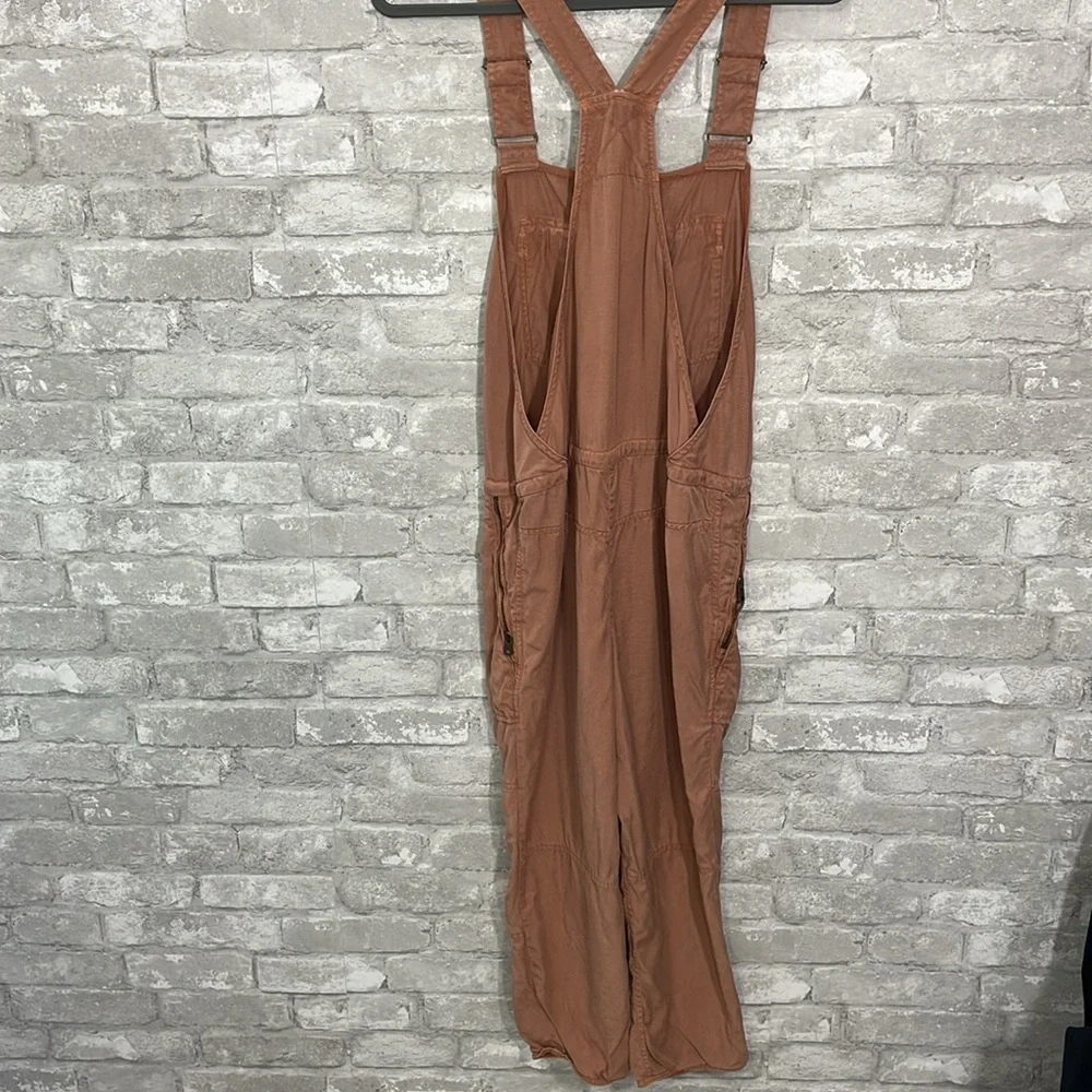 ARITZIA Wilfred Free Terra Cotta Lyocell Drawstring Waist Crop Overalls